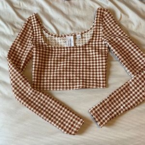 Collusion Checkered Cropped long sleeve